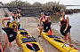 Stretching before getting on the water