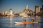 Paddling in Victoria Harbour on the Moonlight Kayak Tour