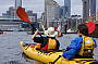 Paddling into  Victoria harbour