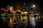 Paddling past Southbank in Melbourne on the Moonlight Kayak Tour