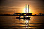 Sunset in front of the bolte bridge on the Moonlight Kayak Tour