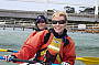 paddling under a pier