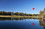 Ballooning over a golf course.